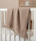 4 Katlı Müslin Bebek Battaniyesi - Kahve