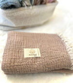 4 Katlı Müslin Bebek Battaniyesi - Kahve - Görsel 3