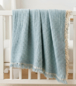 4 Katlı Müslin Bebek Battaniyesi - Mavi