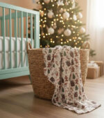 4 Katlı Müslin Bebek Battaniyesi - Yılbaşı Desenli - Görsel 2