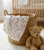 4 Katlı Müslin Bebek Battaniyesi - Çiçek Desenli