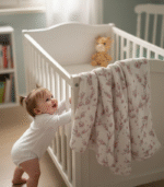 4 Katlı Müslin Bebek Battaniyesi - Çiçek Desenli - Görsel 2