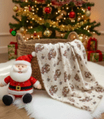 4 Katlı Müslin Bebek Battaniyesi - Geyik Desenli