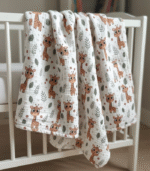 4 Katlı Müslin Bebek Battaniyesi - Zürafa Desenli