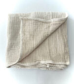 4 Katlı Müslin Bebek Battaniyesi - Pastel Krem - Görsel 3