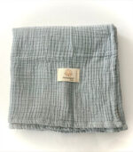 4 Katlı Müslin Bebek Battaniyesi - Pastel Mavi - Görsel 2