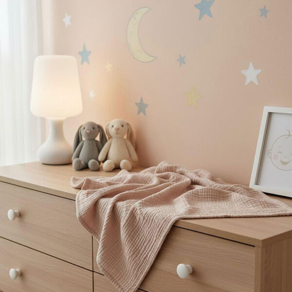 4 Katlı Müslin Bebek Battaniyesi - Pastel Pembe