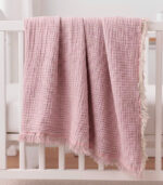 4 Katlı Müslin Bebek Battaniyesi - Pembe
