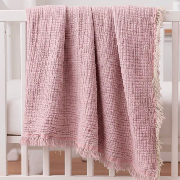 4 Katlı Müslin Bebek Battaniyesi - Pembe