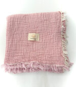 4 Katlı Müslin Bebek Battaniyesi - Pembe - Görsel 3