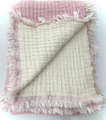 8 Katlı Müslin Bebek Battaniyesi - Pembe - Görsel 3