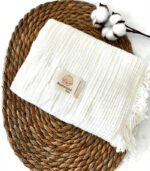 4 Katlı Müslin Bebek Battaniyesi - Kırık Beyaz - Görsel 2