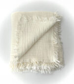 4 Katlı Müslin Bebek Battaniyesi - Kırık Beyaz - Görsel 3