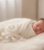 4 Katlı Müslin Bebek Battaniyesi - Kırık Beyaz - Görsel 5