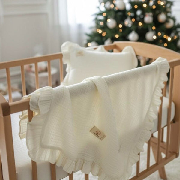 Müslin Bebek Seti - Kırık Beyaz Fırfırlı