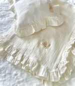 Müslin Bebek Seti - Kırık Beyaz Fırfırlı - Görsel 4